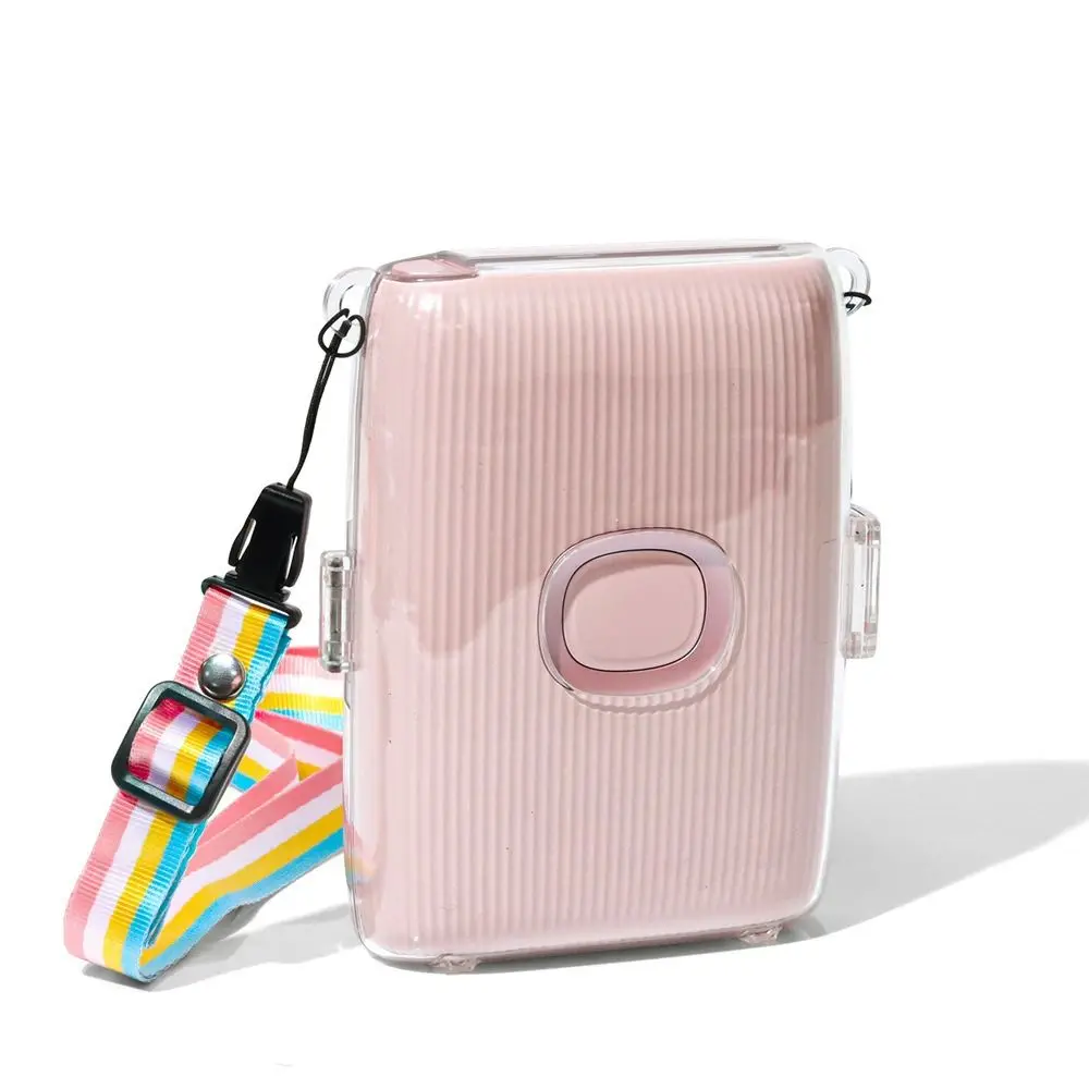 Crystal Clear Shockproof Protective Cover Photo Printer Storage Case with Shoulder Strap For Fujifilm instax mini link2