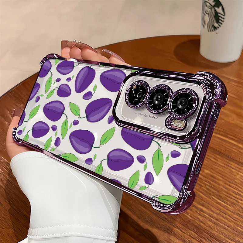 Funda de silicona TPU transparente para teléfono Infinix Spark 20 20C 10C 10 Pro Go 2024 2023 1 2 3, diseño de frutas a la moda, a prueba de golpes.