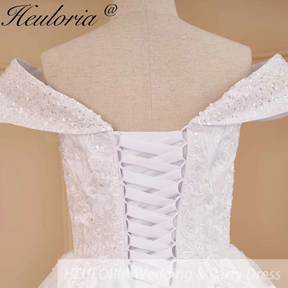 Ballkleid Brautkleid schulterfrei Schnürung Brautkleid Spitze Applikationen Vestido De Noiva Sweep Zug Braut Brautkleid