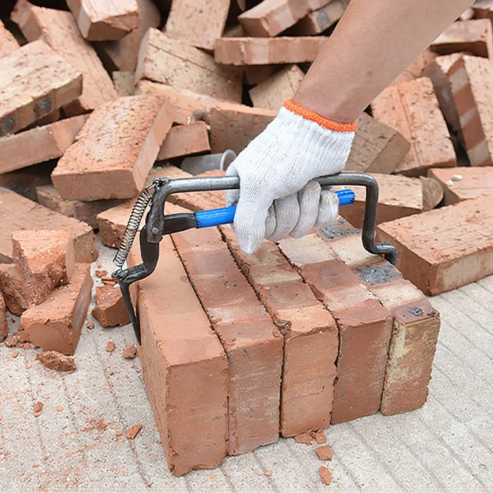 Professional Brick Clamp Manual Masonry Tool Carbon Steel Adjustable Gripper For Efficient Building Block Transport