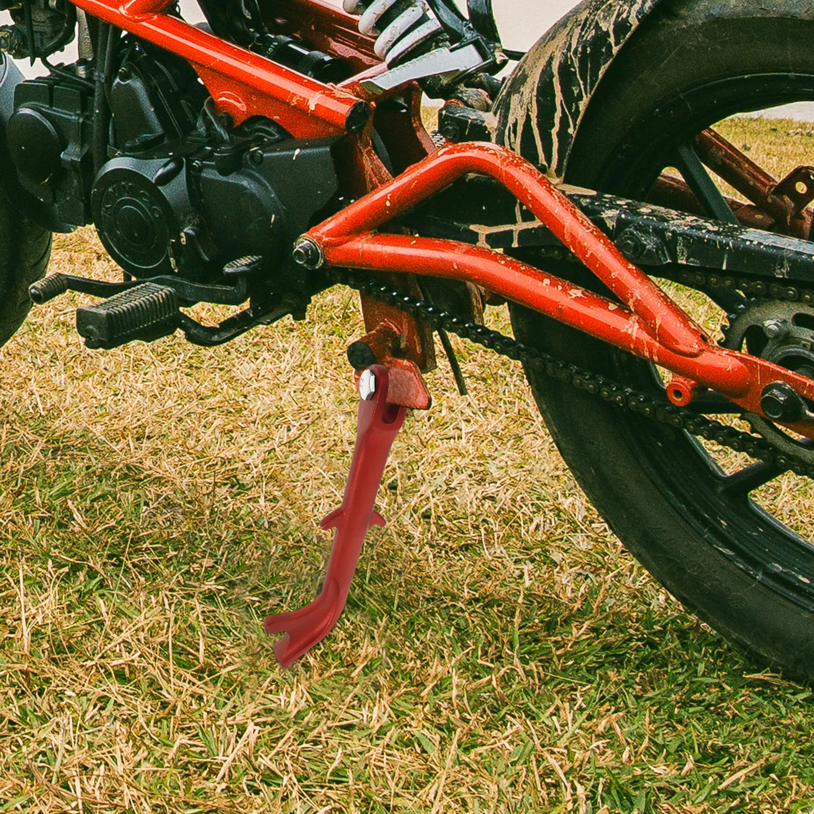 

Motorcycle Kickstand Scooter Parts Electric Scooter Kick Replacement Side Metal Foot -Resistant Non-Slip Easy Install