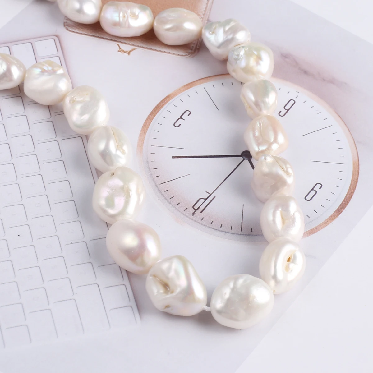 Natural Pearl Large Shaped Bead Exquisite Shape Elegant Appearance for DIY Jewelry Making Handmade Bracelet Necklace Length 36cm