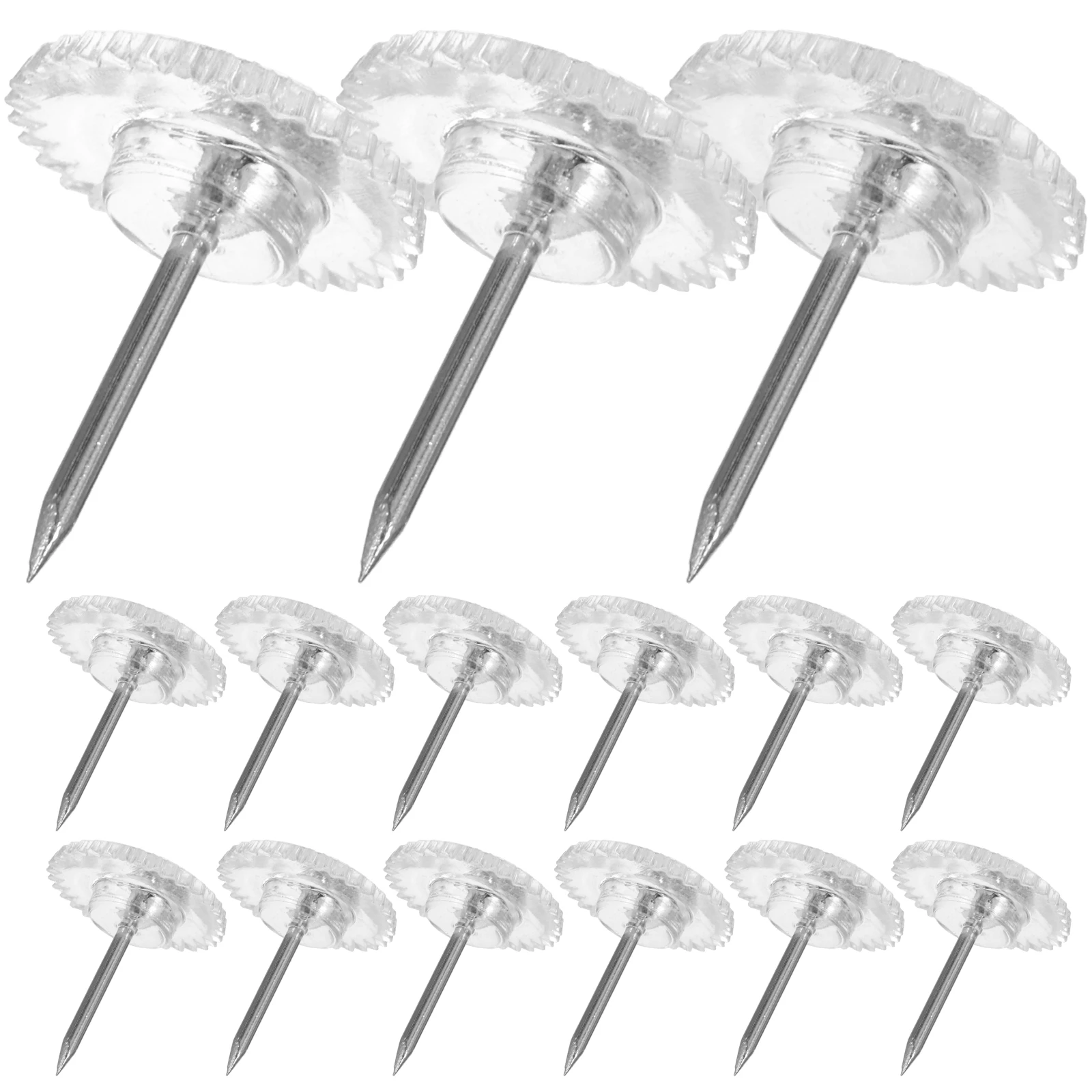 100 قطعة دبابيس تثبيت بلاستيكية شفافة دبابيس صغيرة مسطحة لوحة الإعلانات دبابيس مكتب المنزل خريطة قبر ماركر رسم دبوس