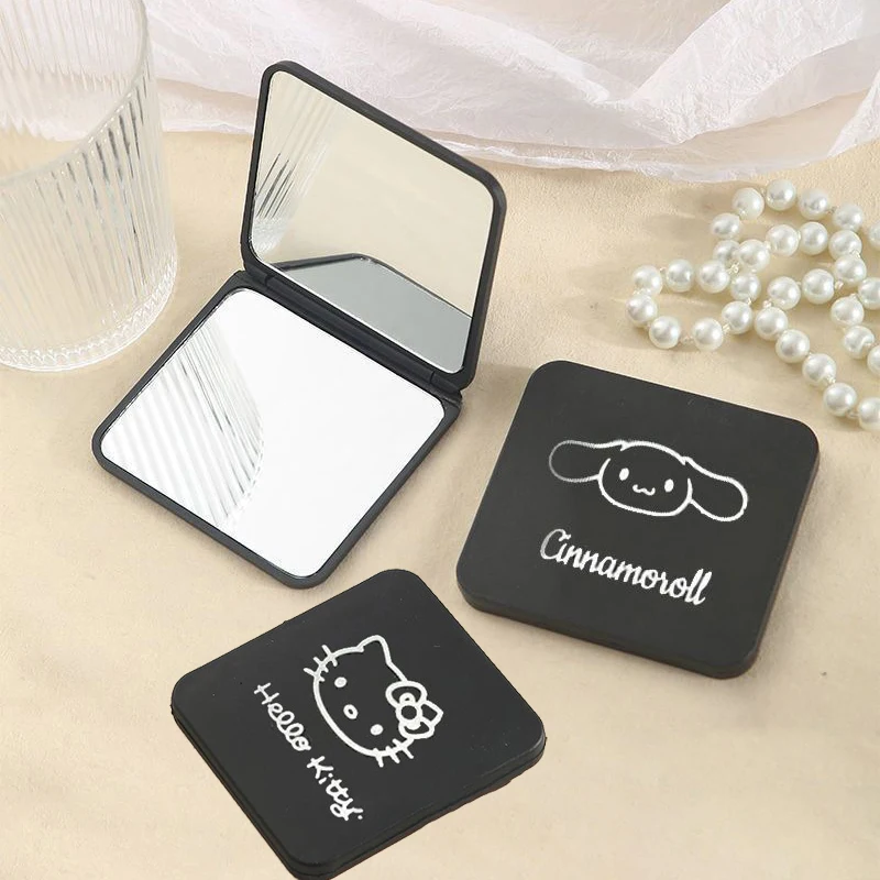 Cartoon Kitty Makeup Mirror Mini Foldable Sanrio Makeup Vanity Mirror Portable Hand Mirrors Double-sided Compact Pocket Mirror