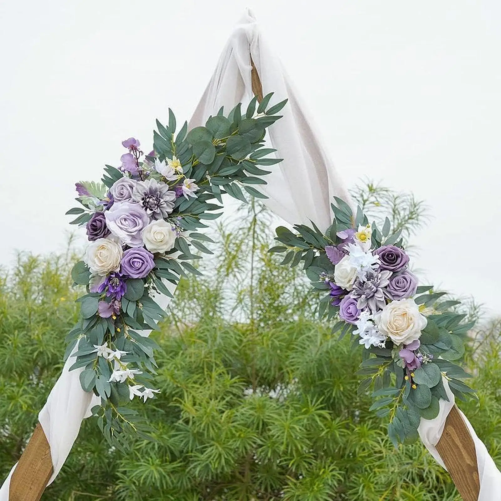 

2x Wedding Arch Flowers Artificial Floral Swags for Holiday Party Ceremony