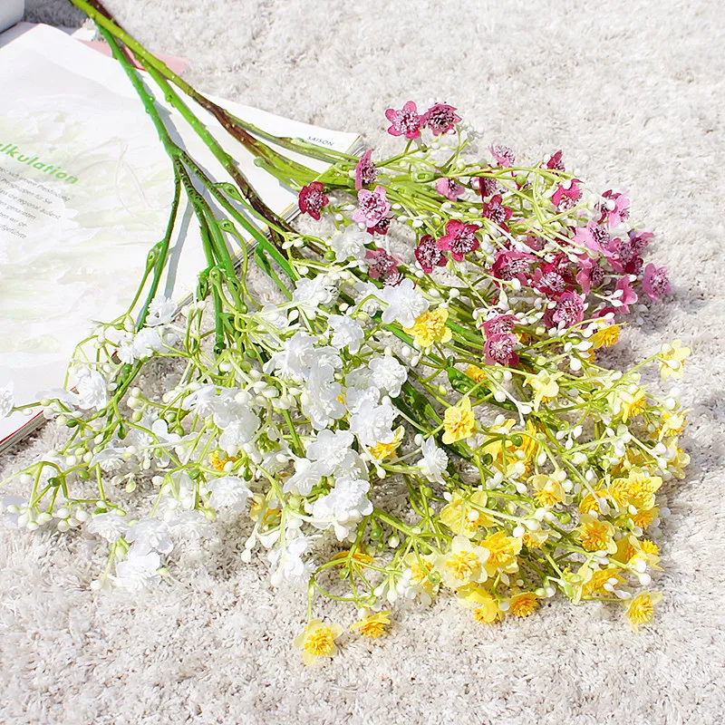 Künstliche Blumen Gypsophila Hochwertige Hochzeitsbrautstrauß Outdoor Garten Heim Zimmer Tisch Vase Deko Muttertag DIY Geschenk – Detail 2