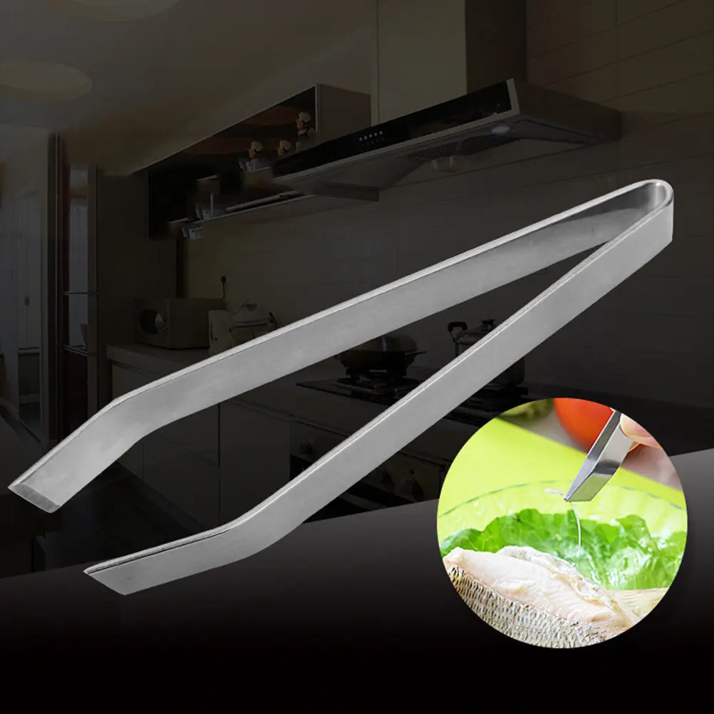 3Pcs Fish Bone Clip Stainless Steel Heavy Duty Slant Tweezer for Accurate Bone Hair Removal in Kitchen Restaurant Commercial