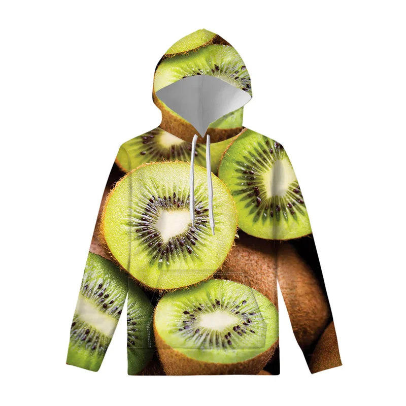 

3D Kiwi Pattern Hoodies Spring Autumn Long Sleeve Fashion Mens 3D Fruits Printed Pullovers Casual Trendy Oversized Sweatshirts