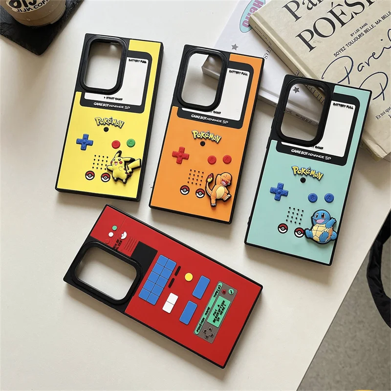 

Cute 3D Pokemon Ball Gengar Silicone Protective Phone Case For Samsung S26 S25 S24 Ultra S23 S22 Plus Squirtle Charmander Cover