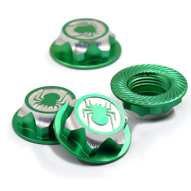 4Pcs Aluminium Wheel Hub Cover Antidust Cover 17mm HEX Nut for RC 1:8 Model Car Wheel Cover,Green