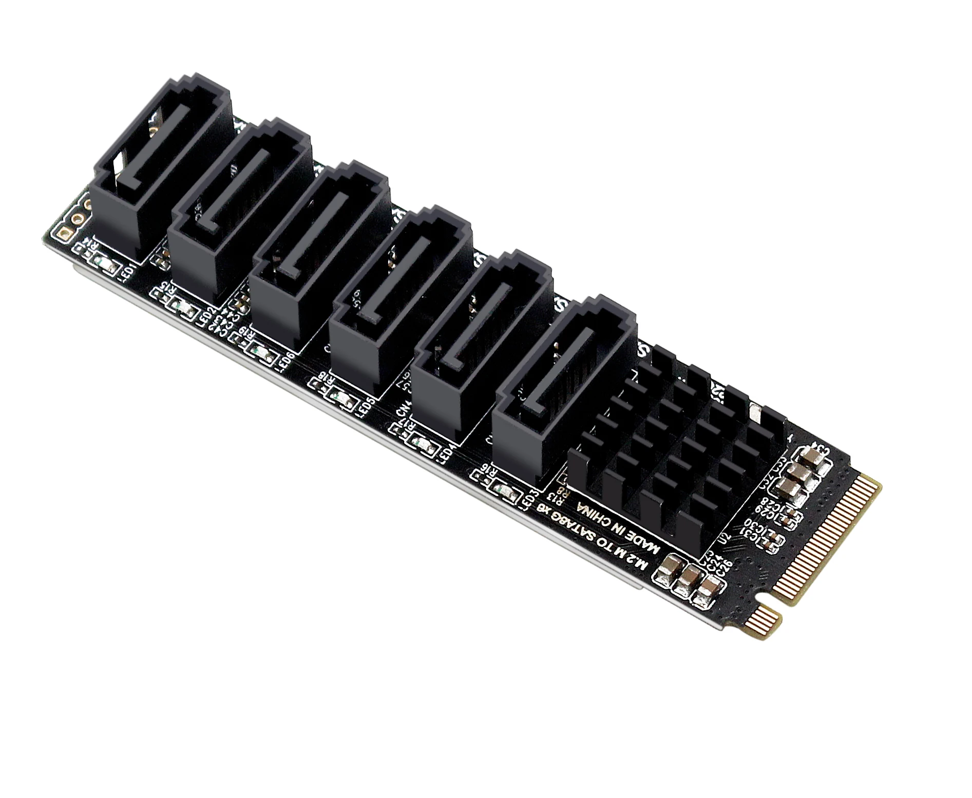 M.2 NVME PCI-E PCIE X4 X8 X16 To 6 Port 3.0 SATA Adapter Card Riser III ASM1166 6GB/S Chassis server PC Computer Expansion