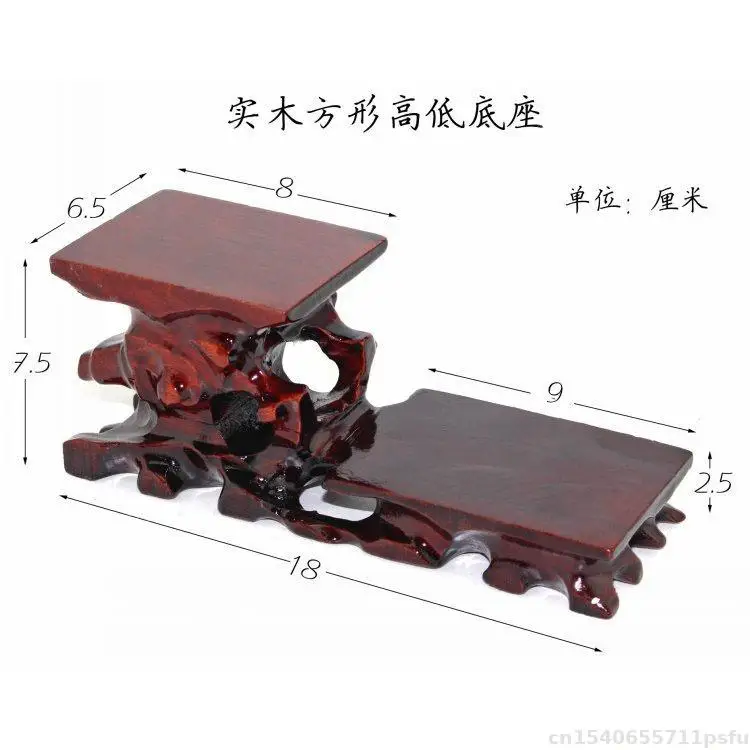 Top Natural Solid Wood High-Low Pedestal Coffee Tea Table Decorative Shelf Display Stand for Buddha Vase Flower Pot Bonsai Plant