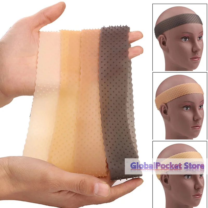 [TG823]Silicone Elastic Wig Grip Band For Fix Wigs Sport Transparent Black Brown Yoga Sweatproof Non Slip Headband Seamless