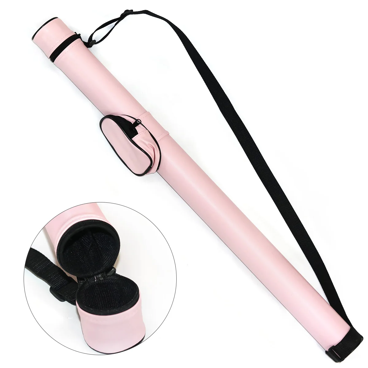 High Quality Wholesale price  Pink Color 2 Holes  1/2-pc Billiard Cue Case Carrying Cue Sticks For sale