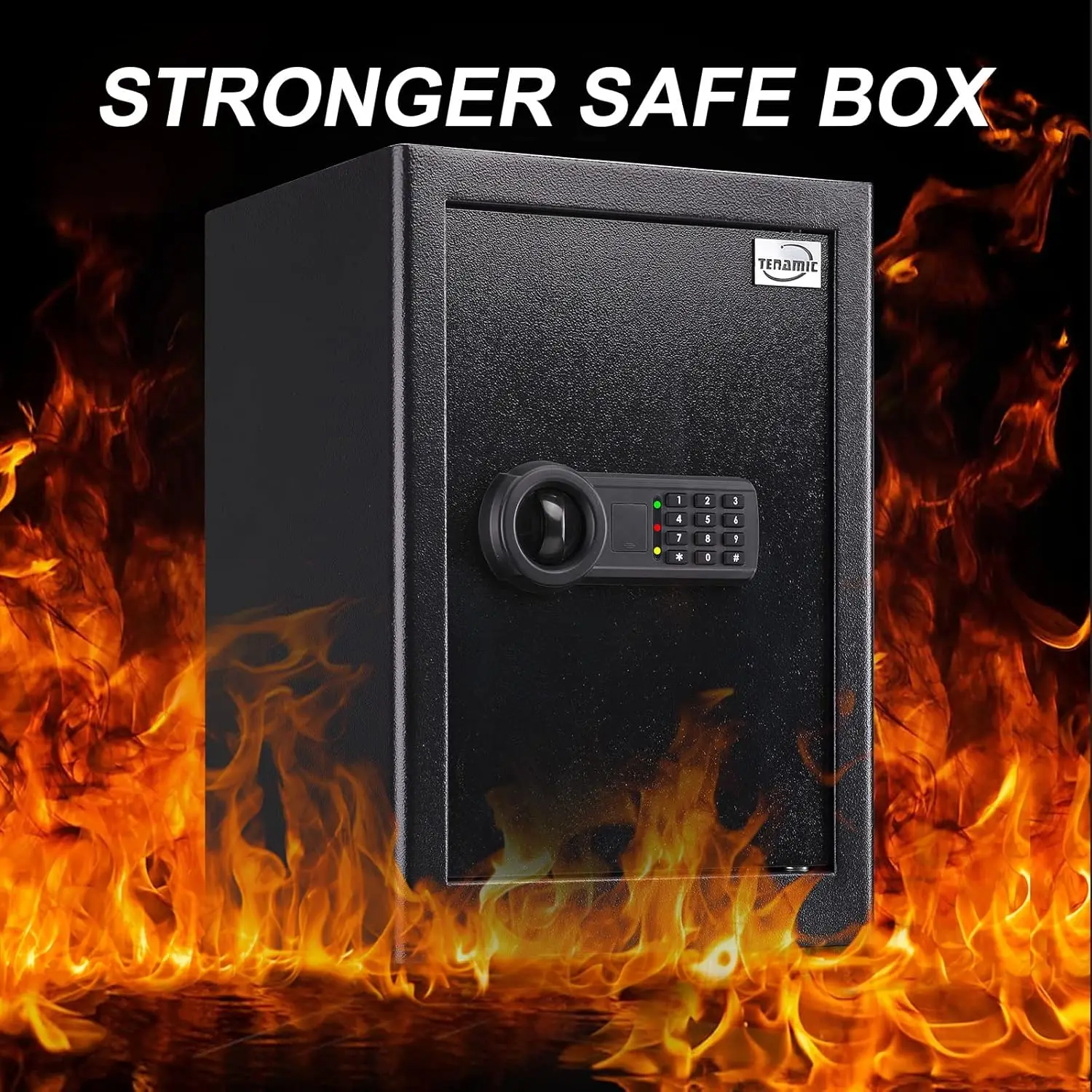 Safe Box 2.2 Cuft Fireproof Waterproof Home Safe, Keypad Large Lock Box Cabinet Safes, Solid Alloy Steel Office Hotel Home Safe,