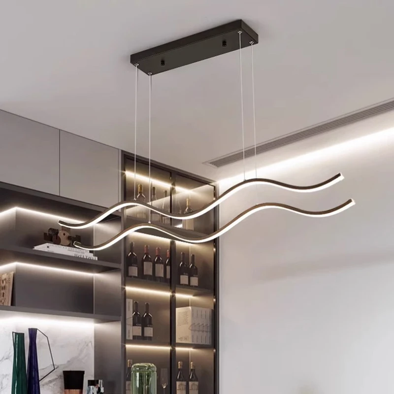 Plafonnier LED suspendu au design moderne, éclairage d'intérieur, luminaire décoratif de plafond, idéal pour un salon ou une salle à manger