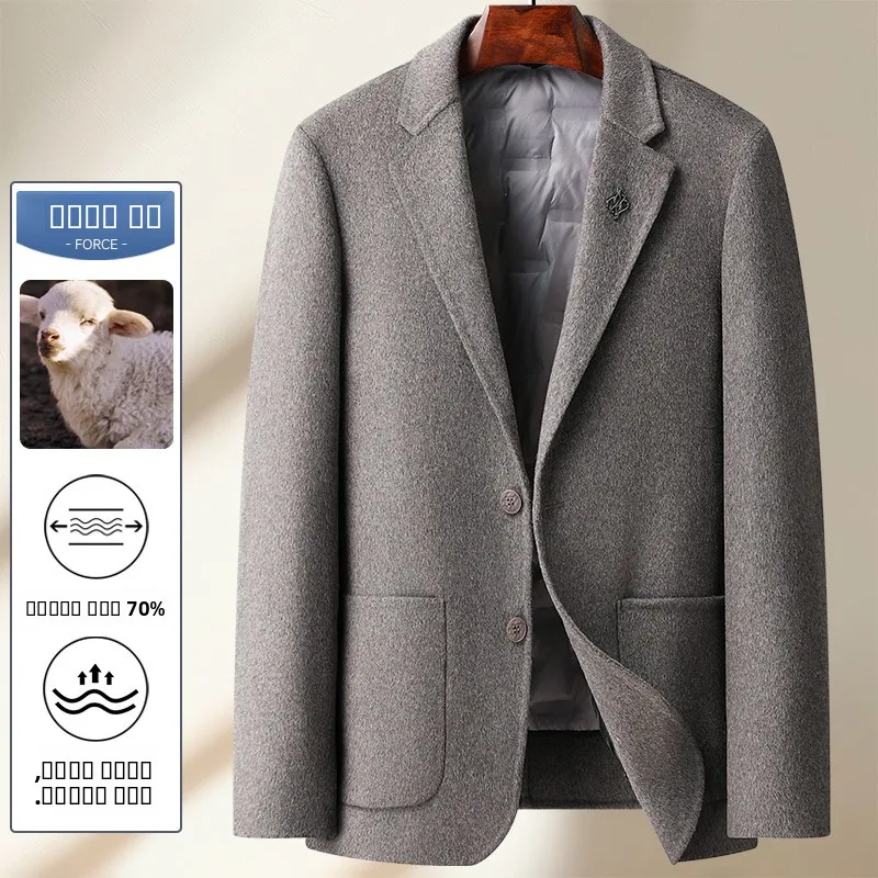 

Мужское шерстяное пальто на осень-зиму, повседневное, модное, теплое, двустороннее, длинное, городское, стильное
