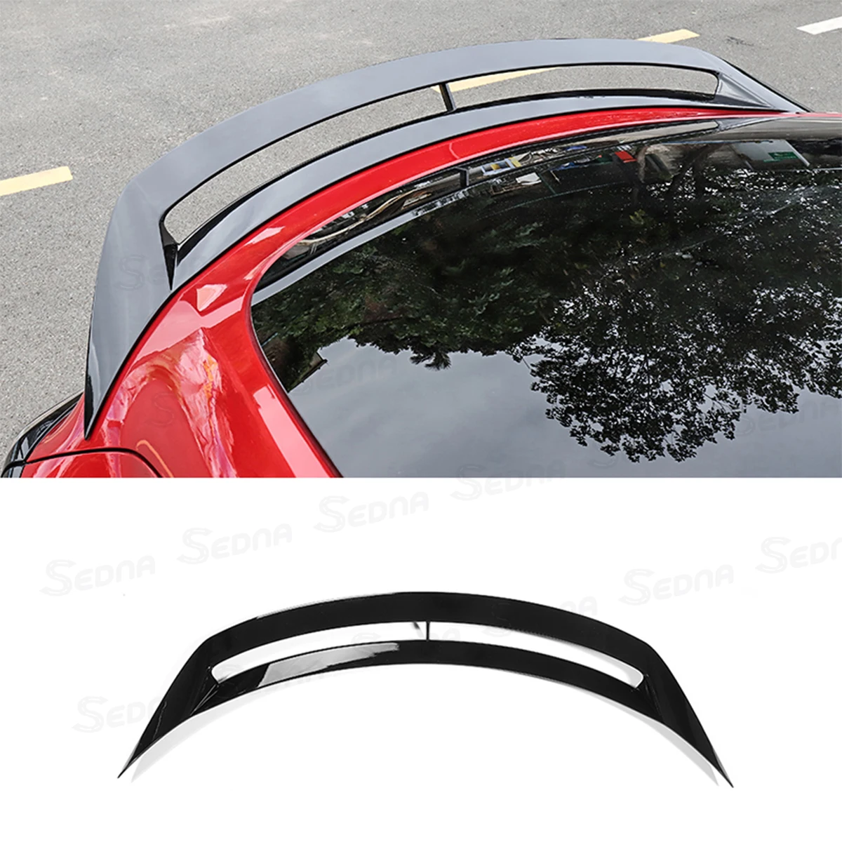 Per il 2021 -2024 Tesla Model Y Trunk nero brillante e modello in fibra di carbonio ABS coperchio Spoiler Wing Car portellone accessori per Kit