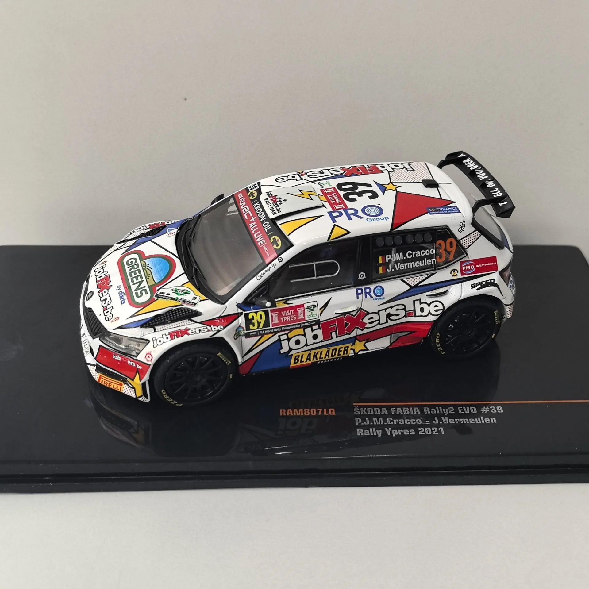 Diecast IXO 1/43 Scale SKODA FABIA EVO #39 2021 Skoda Racing Alloy Car Model Collectible Toy Gift Souvenir Display Ornament