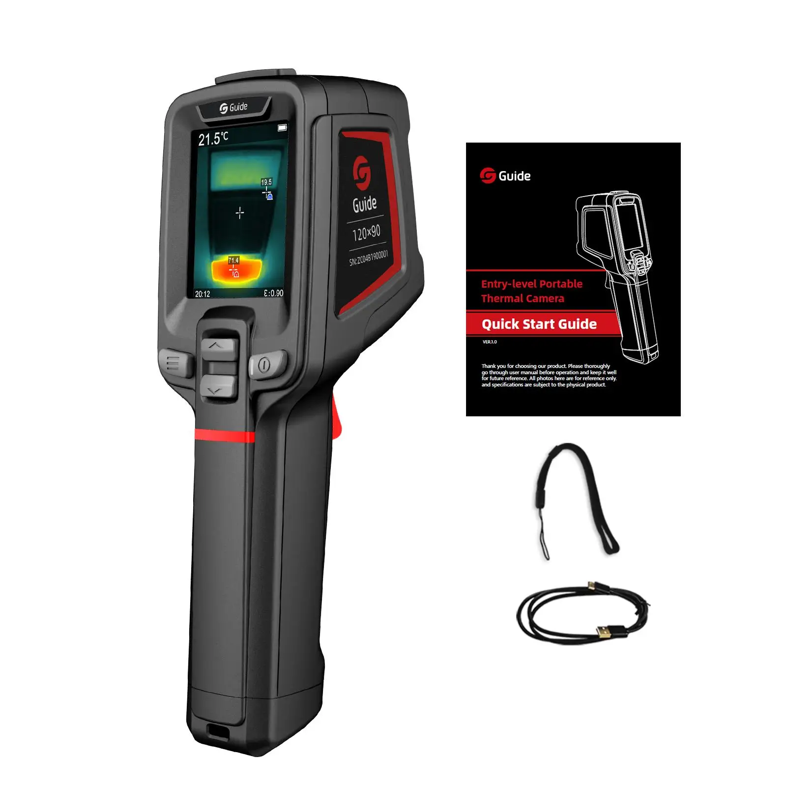 GUIDE T120 Tragbare Wärmebildkamera auf Einsteiger, 2000 mAh, wiederaufladbare Wärmebildkamera, nicht