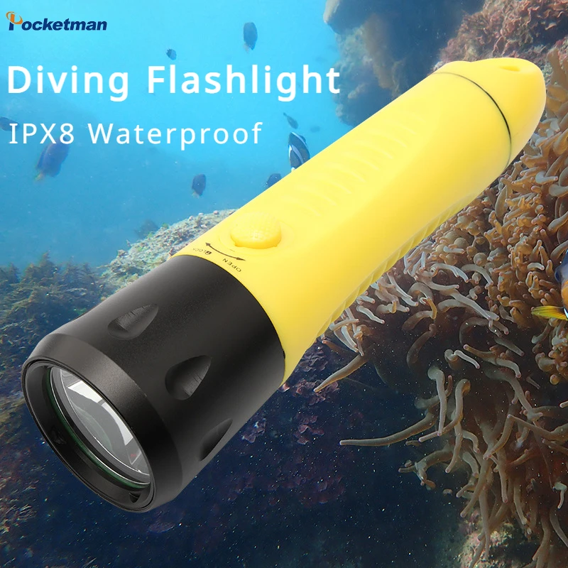 Diving Flashlight Charging Strong Light Focus Long Range Flashlight IPX8 Waterproof Rating Professional Submersible Lighting