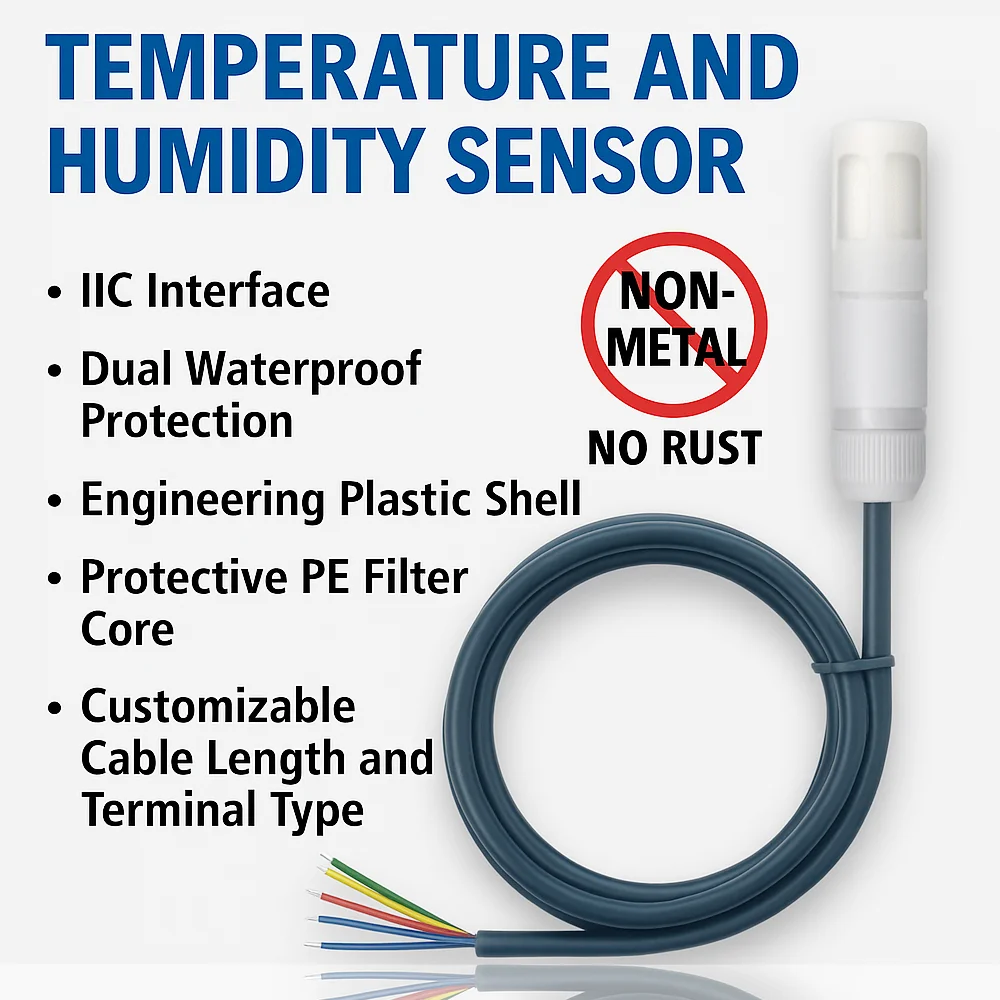1PCS SHTC3 SHT40 SHT30 SHT20 SHT41 SHT45 SHT31 SHT35 Digital Temperature Humidity Sensor I2C IIC Waterproof Probe Plastic Shell