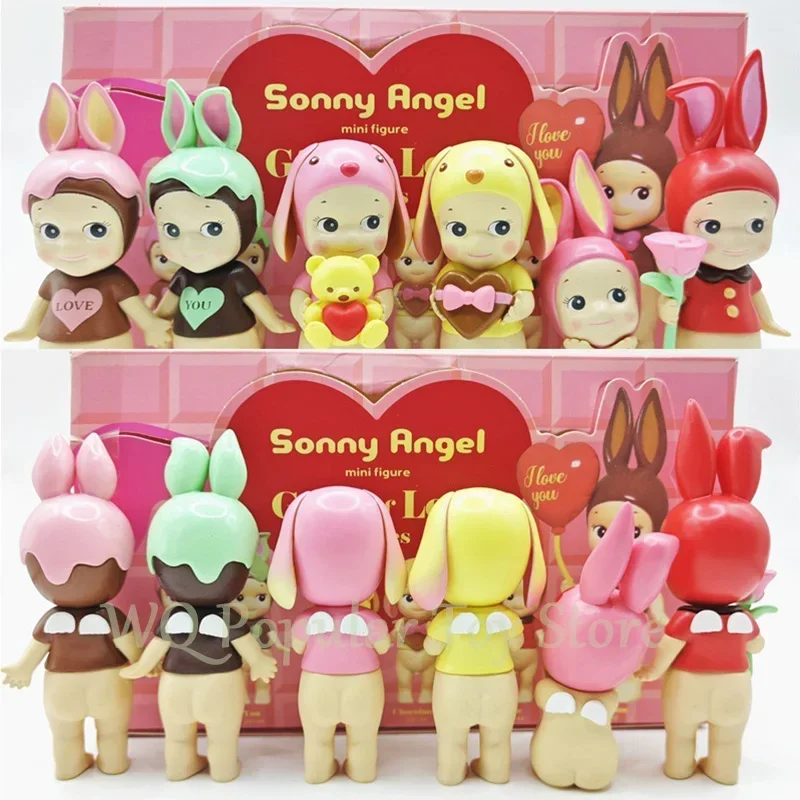 6 pcs Sonny Angel Blind Box of Love Series mini Anime Figure Cute PVC Statue Ornament Doll Children Christmas Birthday Toy Gift