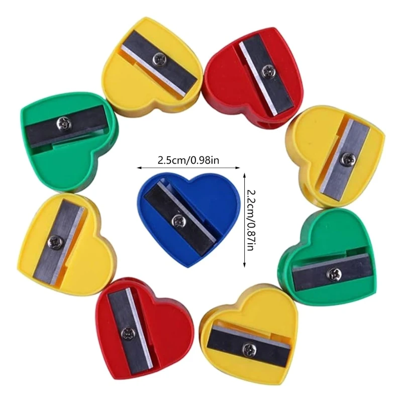 Sacapuntas en forma corazón 40 Uds., sacapuntas pequeño orificio para estudiante, rellenos bolsas y