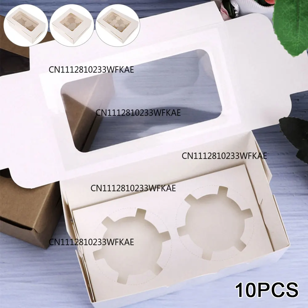 Cupcake Boxes with Inserts Cake Boxes with Clear Window Cake Holder Cupcake Carrier 2/4/6 Holes Muffin Boxes for Holidays