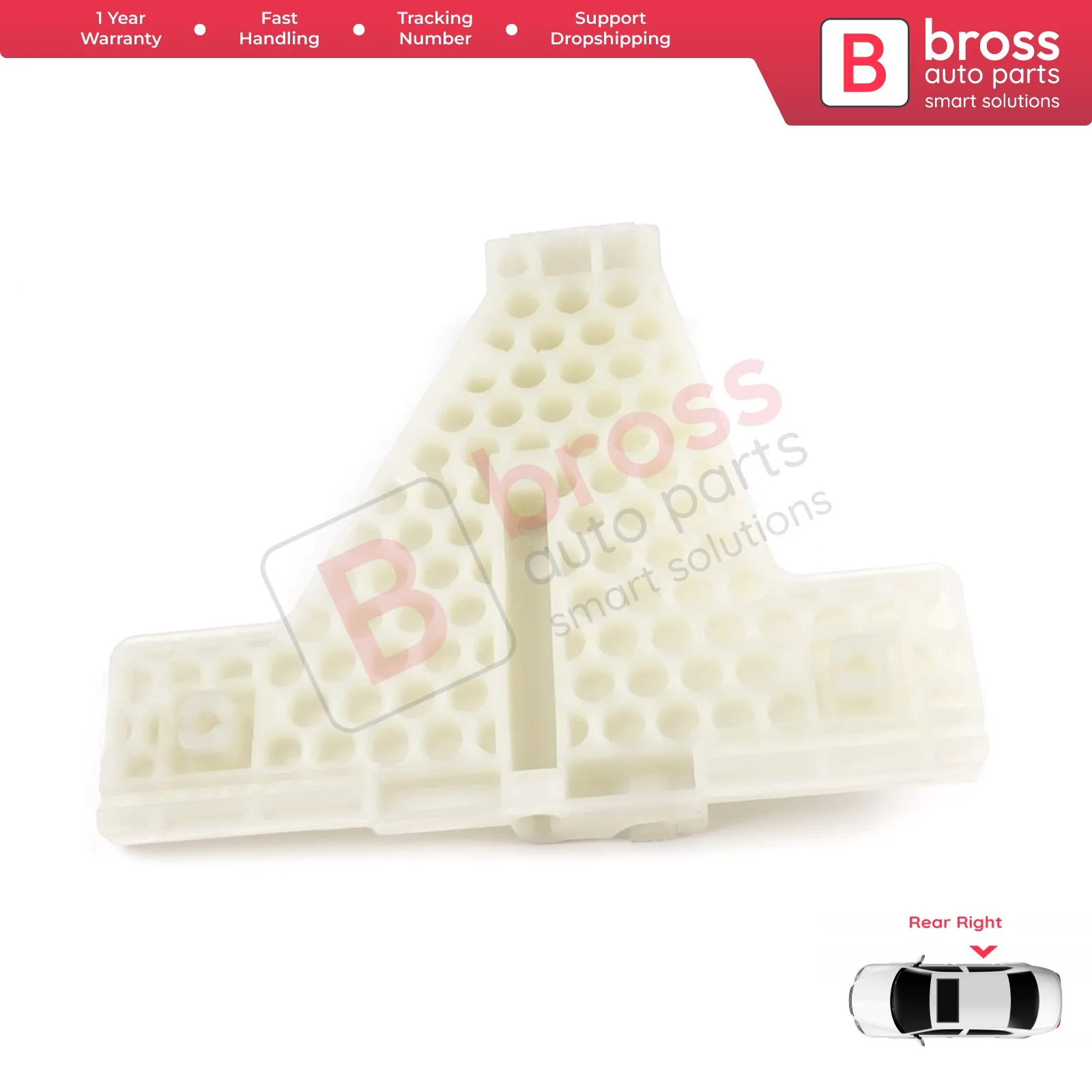 Bross Auto-onderdelen BWR939 Elektrische Ruitbediening Regulator Clip Rechts Achter Deur Voor Audi A3 2004-2013 Snelle Verzending gratis Verzending