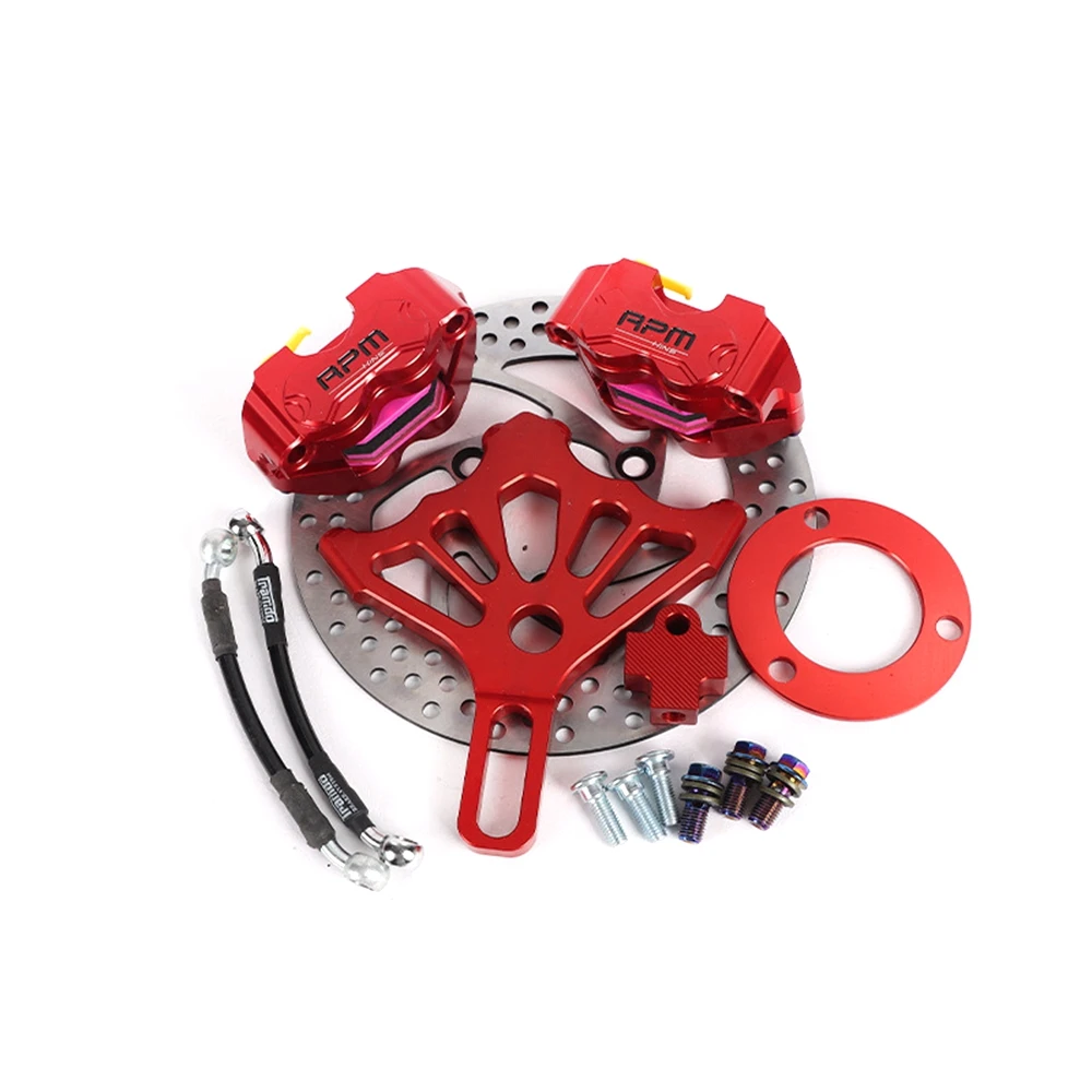 Motorcycle Scooter RPM Dual Brake Caliper With Bracket+220 Disc For Rear Brake System For Honda Kawasaki Suzuki Yamaha RSZ Niu