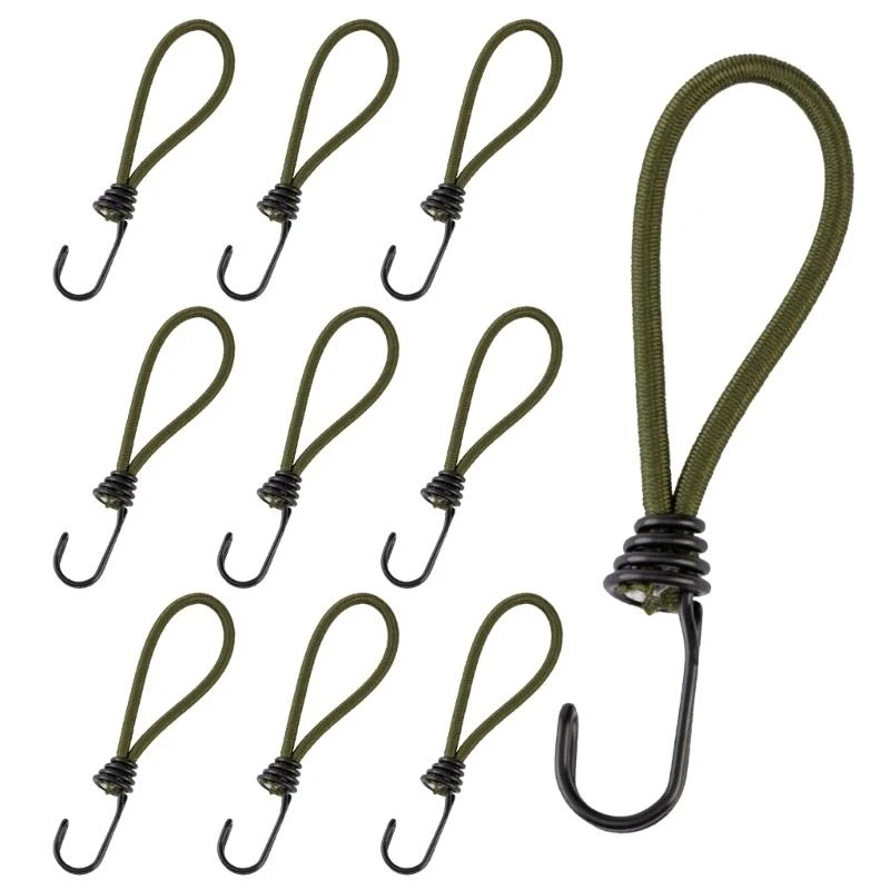 

652F 10packTarp Tent Fixing Cord Windbreak Tent Fixators Double Hook Binding Tied Rope for Tent Stability and Fixation
