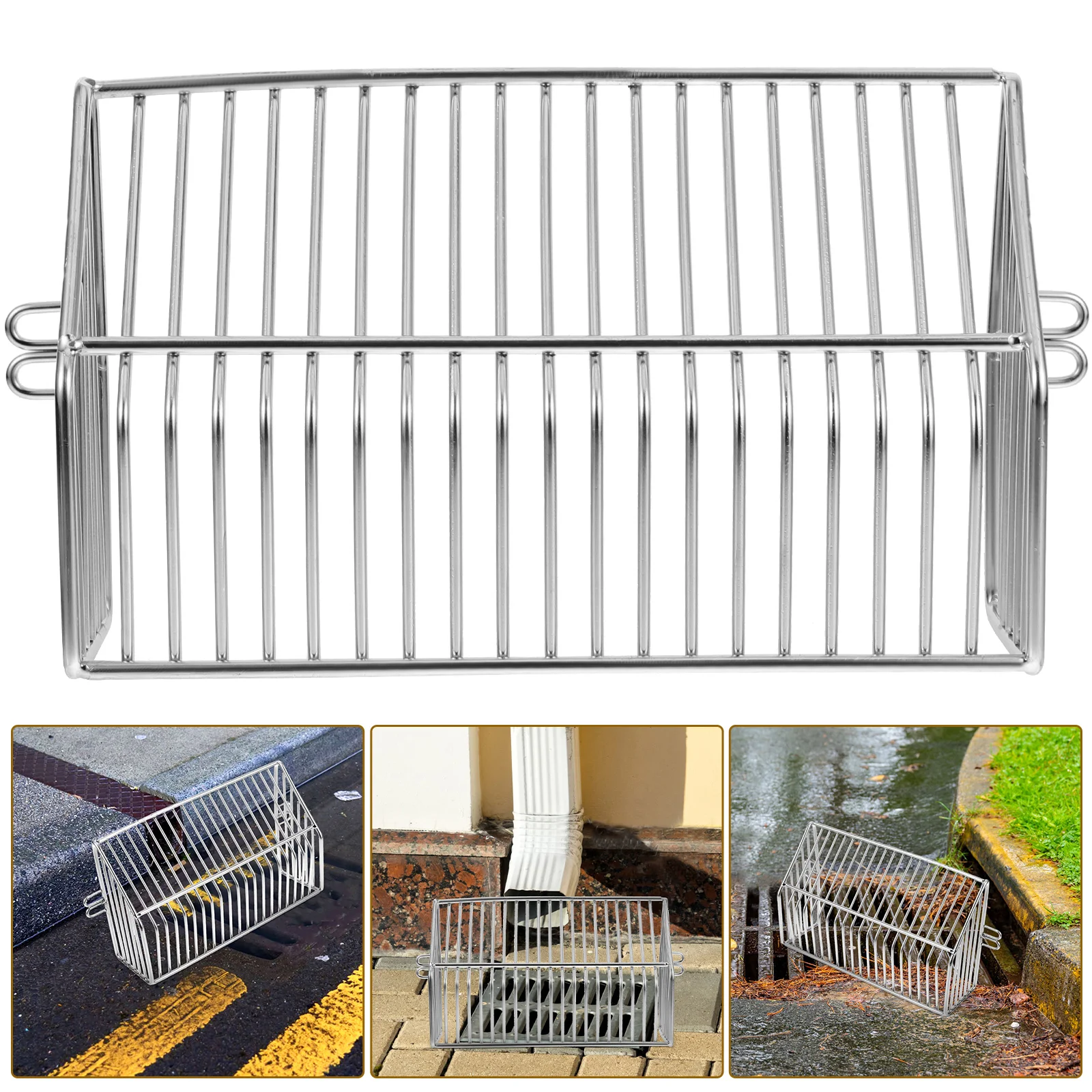 1pcs Gutter Downspout Guard Stainless Steel Strainer For Balcony Rooftop Drainage Anti-Block Cover Gutter Filter Net Roof Drain