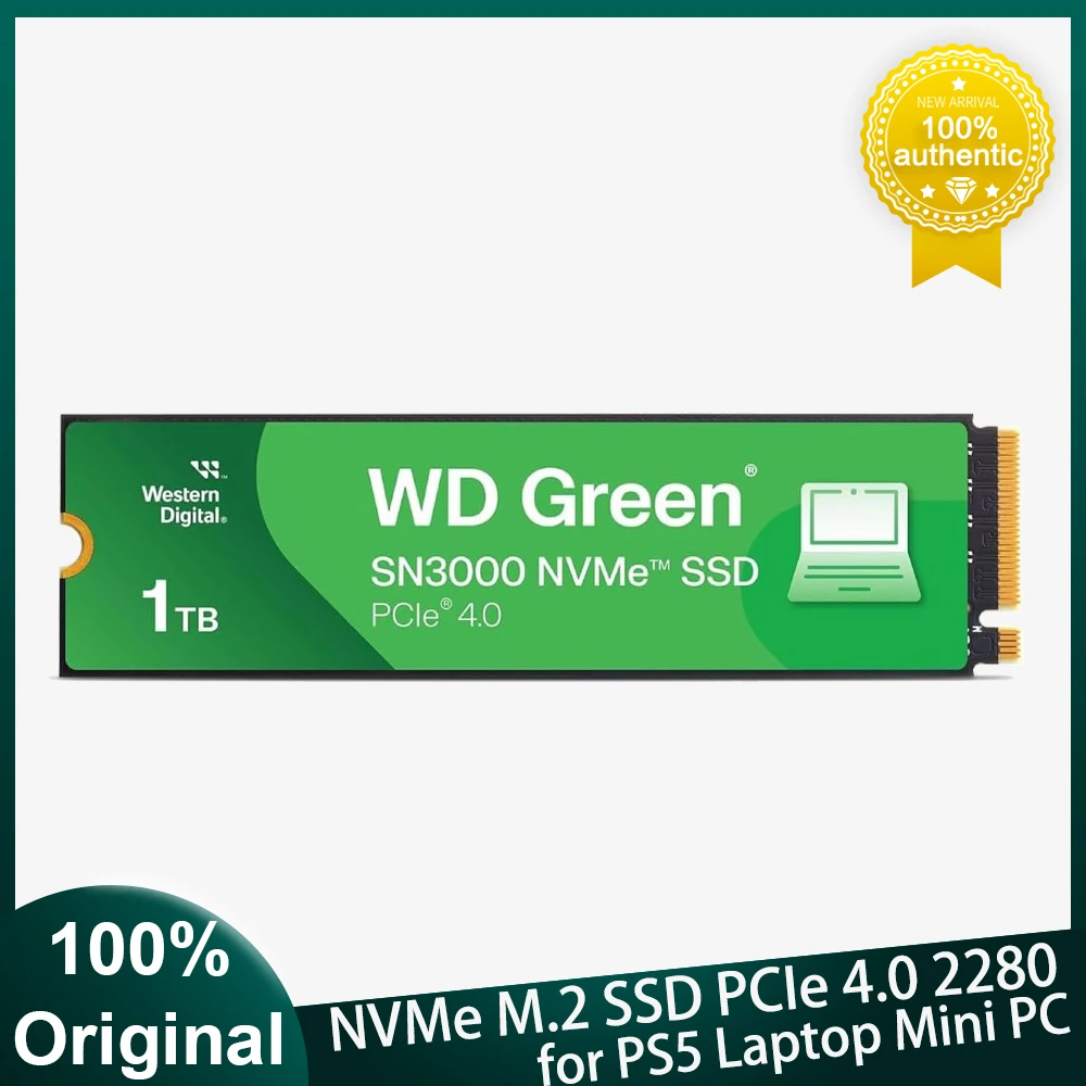 Western Digital WD Green SN3000 500GB 1TB 2TB NVMe M.2 SSD PCIe 4.0 2280 5000MB/s SSD for PC Notebook PS5 Laptop Computer Mini