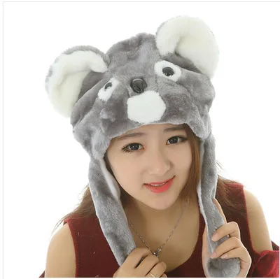 Plüsch Spaß Tierhüte One Size Cap Polyester mit Fleece Futter für Männer Frauen Teenager Junge Mädchen Mützen warm und süß – Detail 15