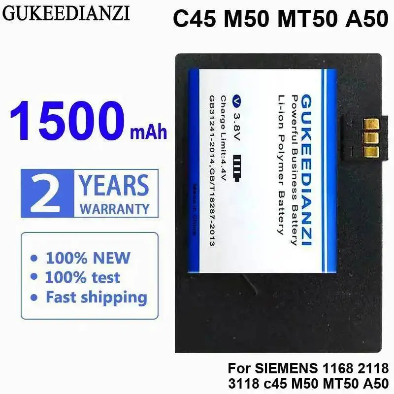 

C45 M50 MT50 A50 1500Mah Lightweight For Siemens 1168 2118 3118 Mobile Phone Battery