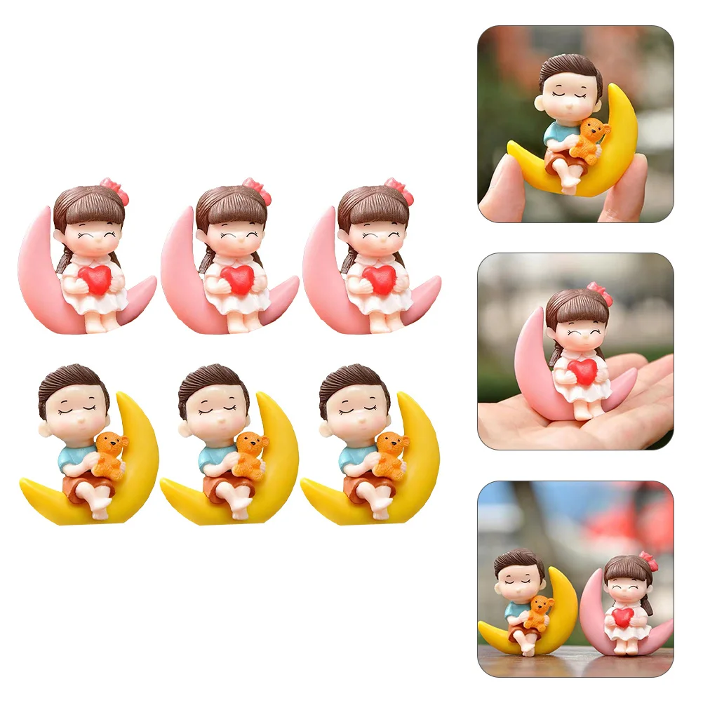 

6 Pcs Cake Toppers Decorations Embellishment for Wedding Micro-landscape