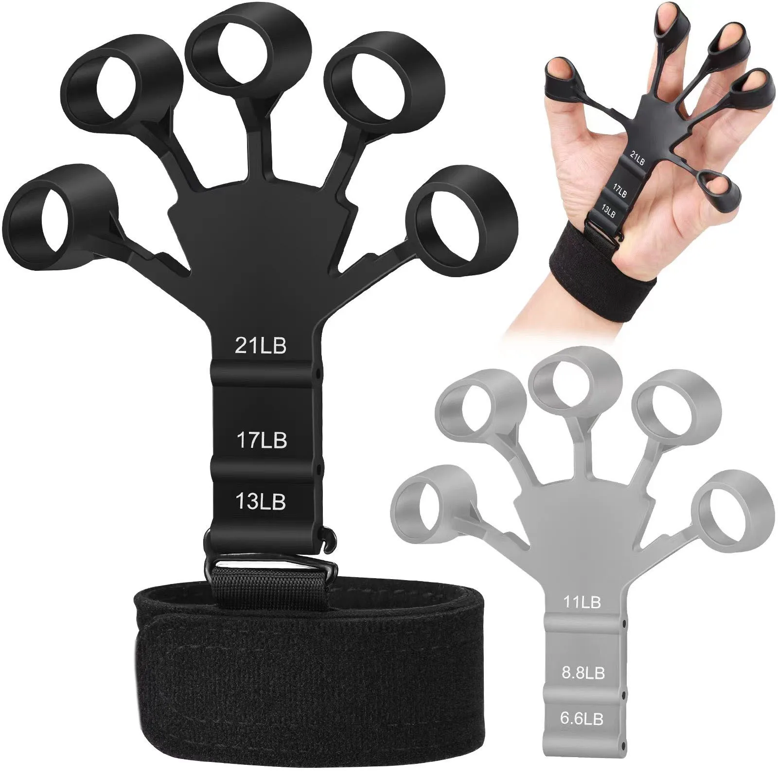 Silicone Grip Strengthener Finger Exerciser 5 Finger Wrist Recovery Training Stretcher Arthritis Trainer Hand Gripster Expander