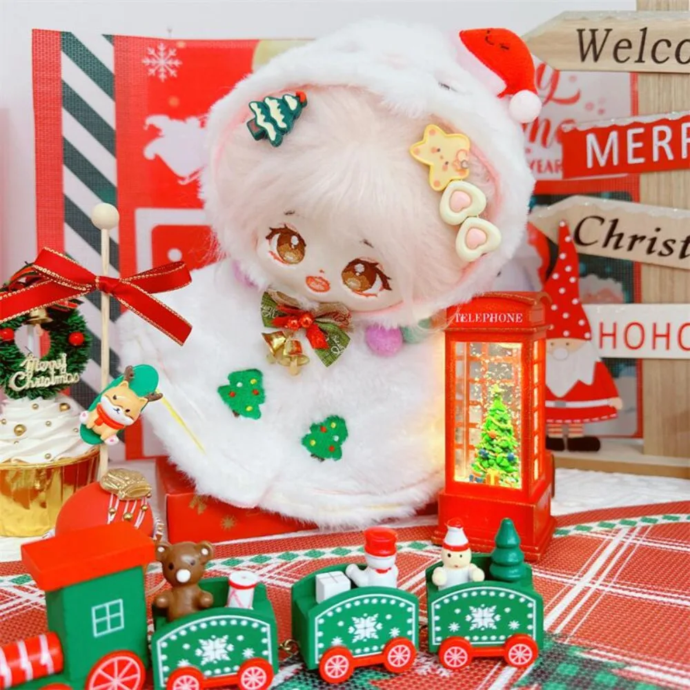 Scialle di Natale 20CM Vestiti per bambole in cotone Pupazzo di neve Mantello di peluche Vestiti per bambole di pezza Vestito di ricambio Giocattoli di peluche Vestiti