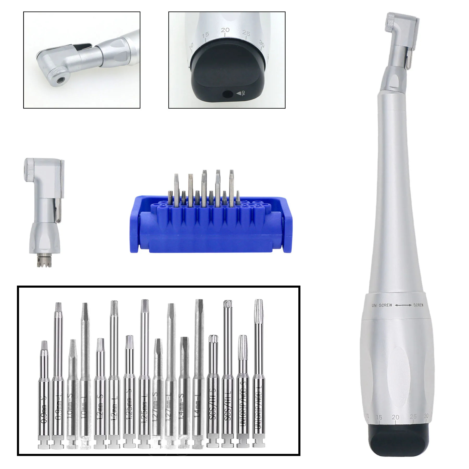 

Universal Implant Torque Wrench 12pcs Drivers Dental Implant Instrument 135°C Autoclavable