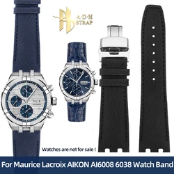 For Maurice Lacroix  Venture AIKON AI6008 6038 6058 Watch Band Special Female Interface Nylon Cowhide crocodile skn Strap