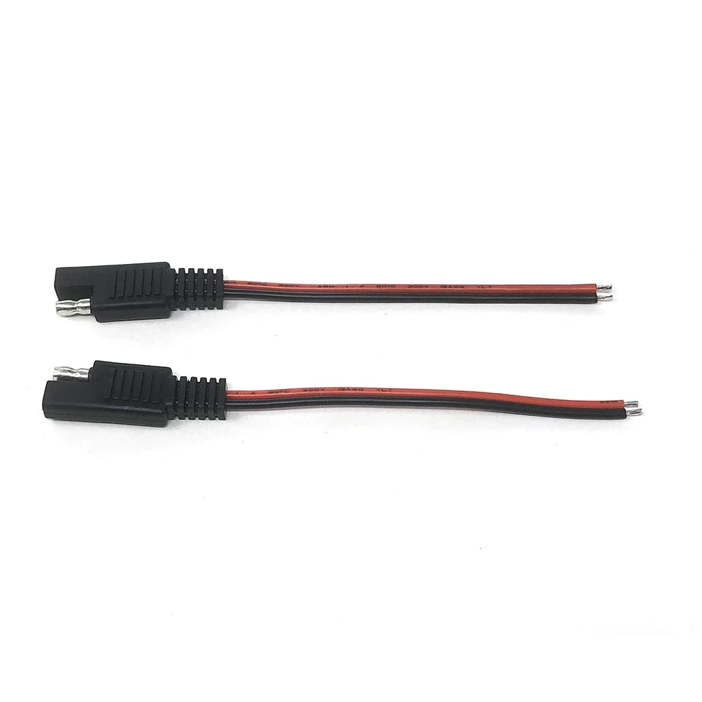 2Pcs 18AWG SAE Extension Cable 2-Pin SAE Quick Disconnect Plug 10A Solar Battery Panel SAE Plug Input Cable and Output Cable