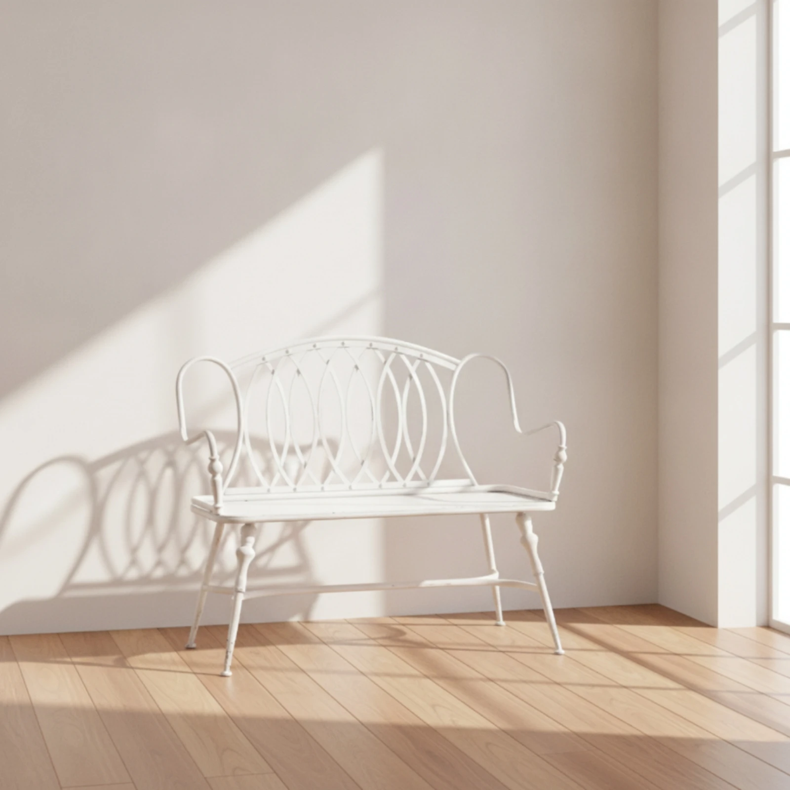Bench with Armrests Lattice-Back Metal Bench Furniture Two-Person Classic for Homeowners, Entryway, Photo Shoots