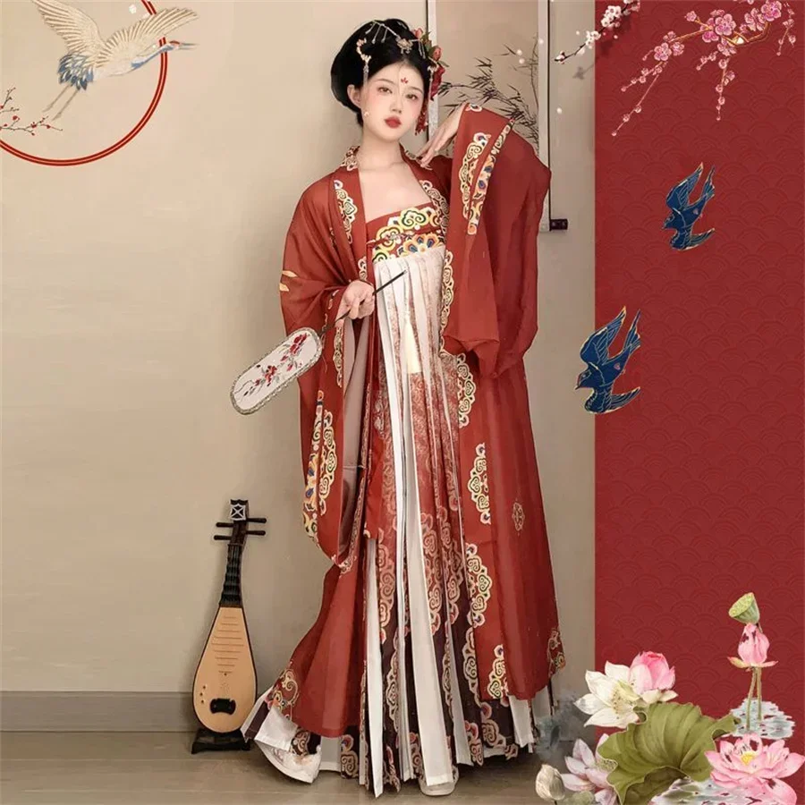 Hanfu Women's Traditional Chinese Dresses Costume Suit Princess Tang Dynasty Green red Woman Dance Clothing Store