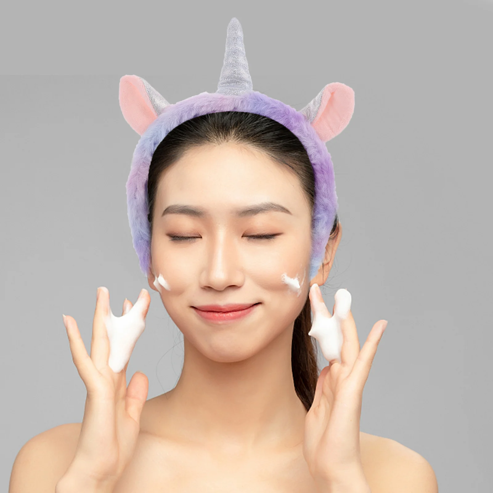 

2Pcs Unicorn Headband Creative Design Easy Wearing Face Washing Hairband Kids Girls Party Headdress Unicorn Headband