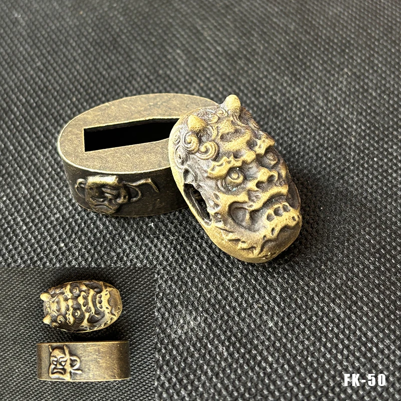 Hochwertige Legierung Katana-Griffkappe Fuchi Kashira Griffkragen für Japanische Schwerter Samurai-Katanas Wakizashi-Schwerter Zubehör – Detail 32