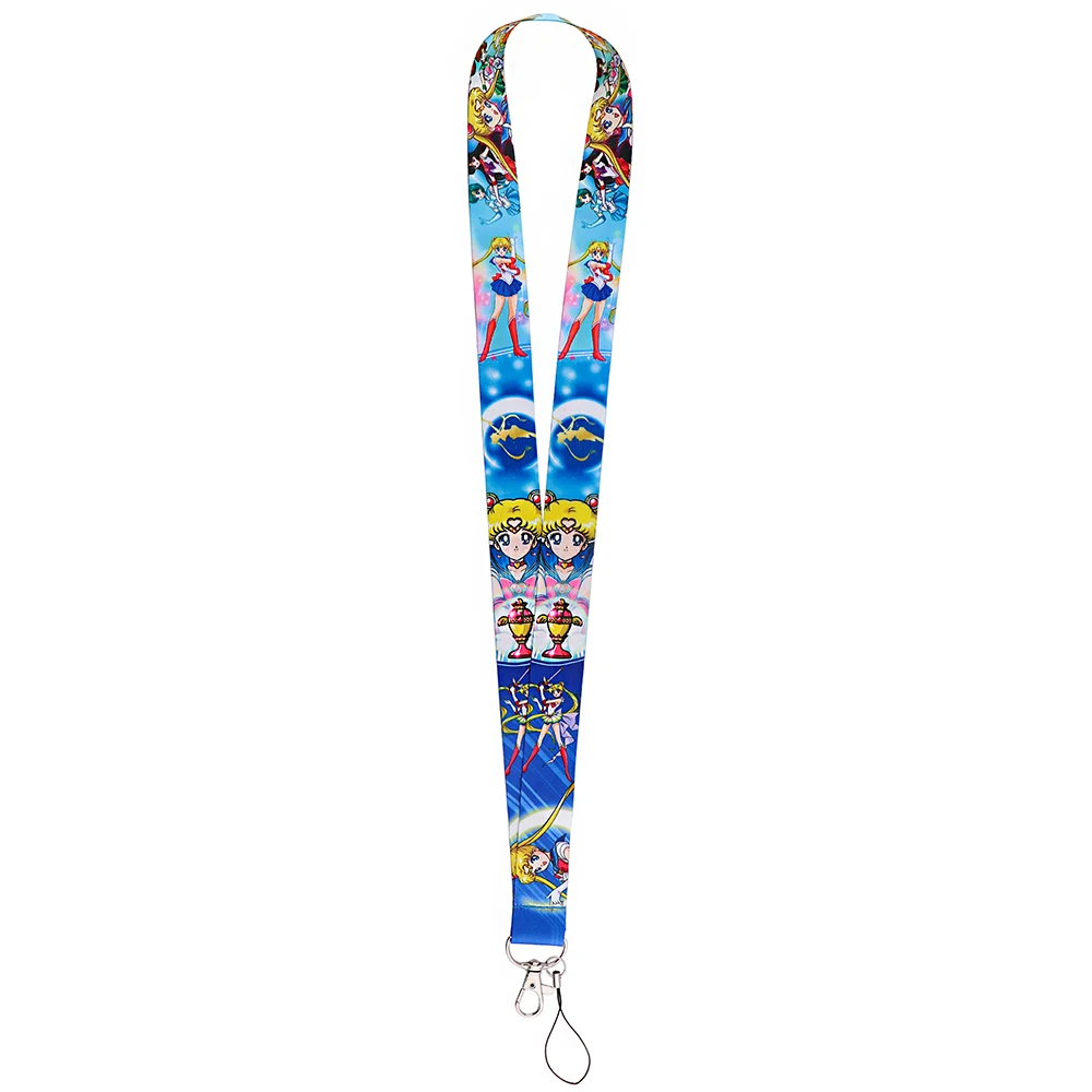 ER1789 High Quality Moon Girl Cartoon Key Chain Lanyard Gift For Kids Students Friends Phone USB Badge Holder Necklace 