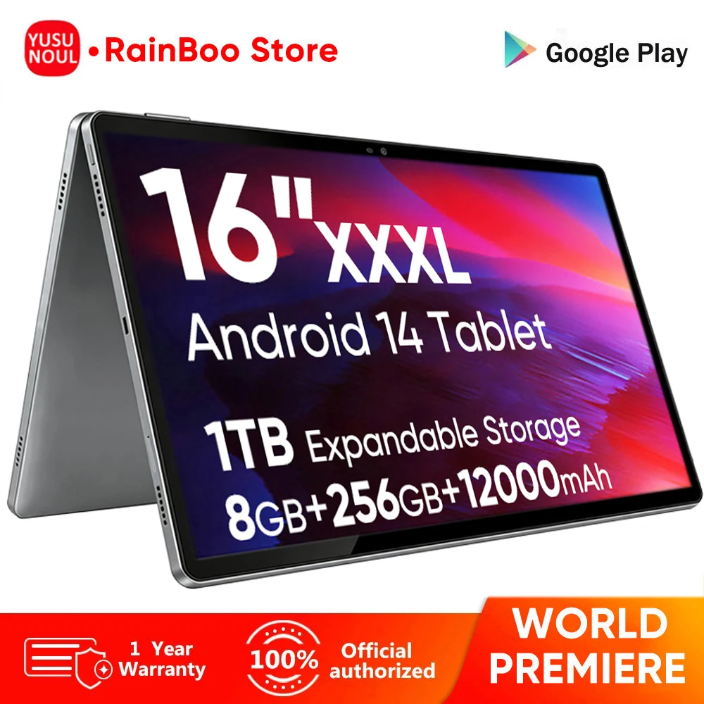 

Super Large 16 inch Pro Android 14 Tablets 12000mAh 1920x1200 IPS Screen Helio G99 Octa-Core CPU 8GB+256GB WiFi Play Store BT5.0