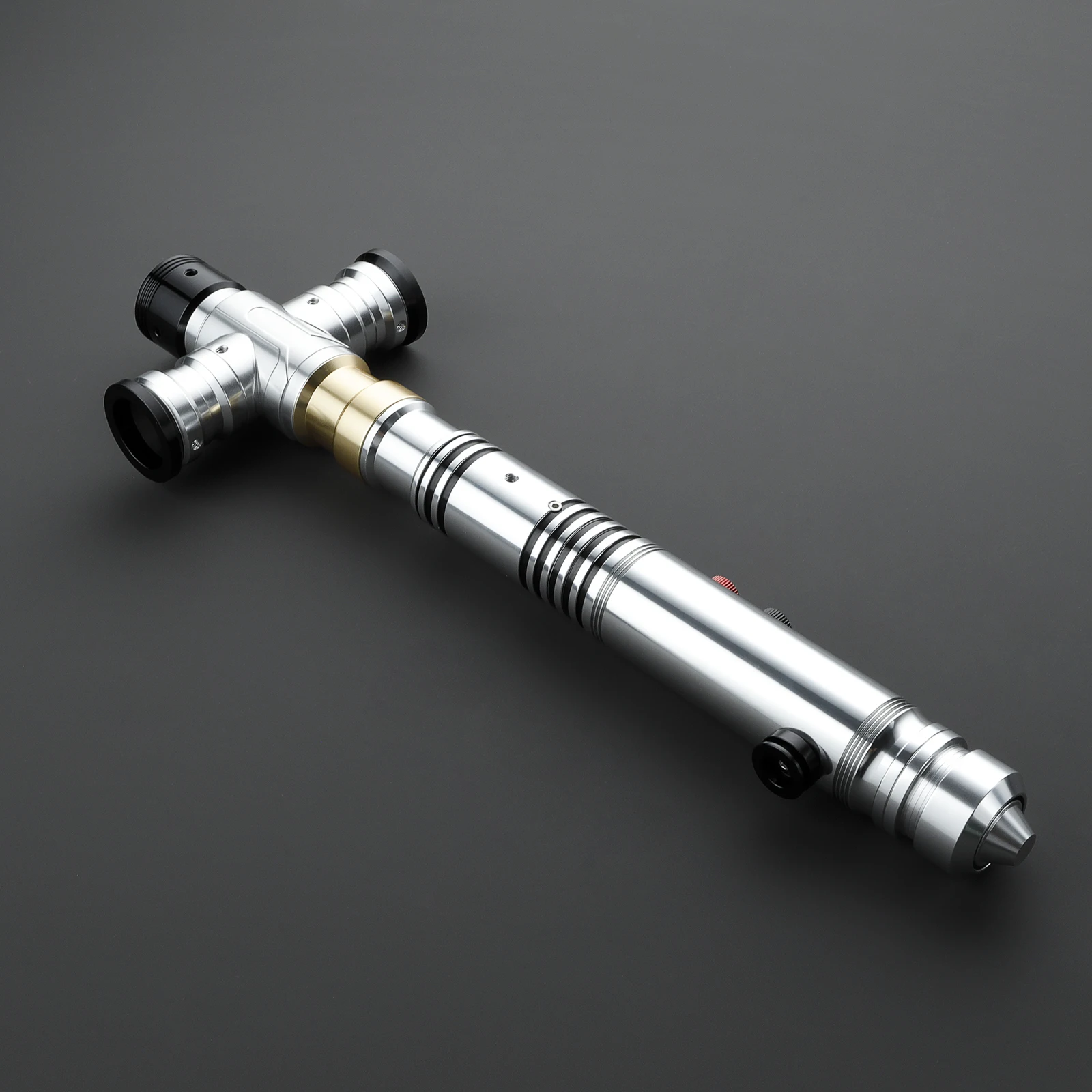 DamienSaber Crossguard Lightsaber Heavy Dueling Bluetooth Light Saber Sensitive Smooth Swing Metal Hilt with SD Card 34 Fonts