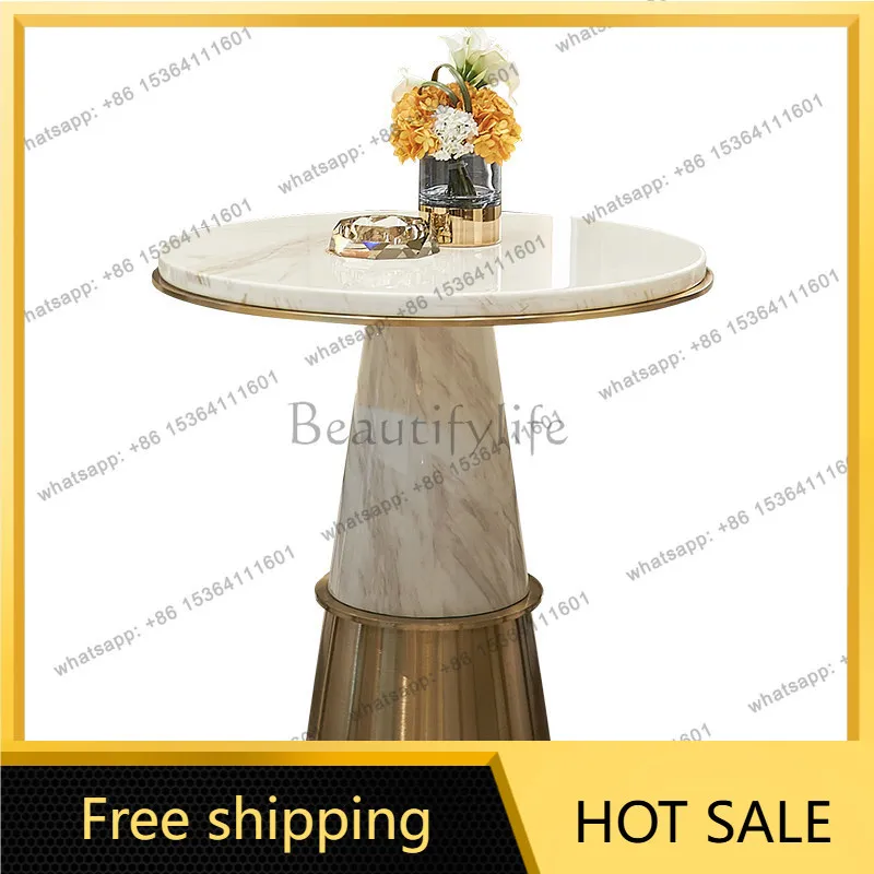 LS sales office negotiation table household single light luxury simple marble business reception round table